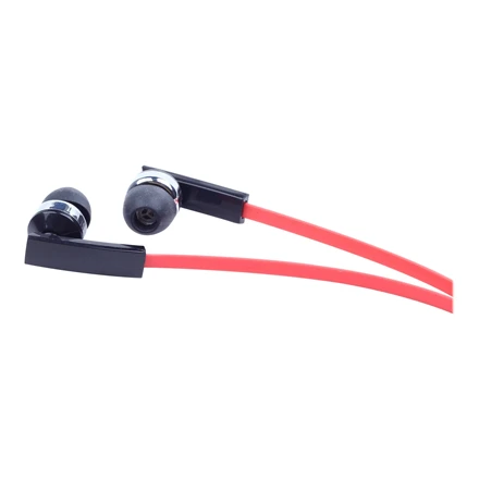 Gembird | Porto ausinės su mikrofonu ir garsumo valdymu su flat kabelis | Su mikrofonu | 3.5 mm | Raudona/Juodas