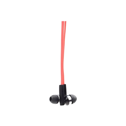 Gembird | Porto ausinės su mikrofonu ir garsumo valdymu su flat kabelis | Su mikrofonu | 3.5 mm | Raudona/Juodas