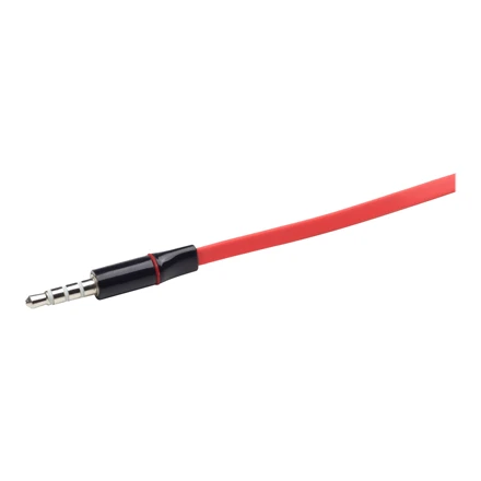 Gembird | Porto ausinės su mikrofonu ir garsumo valdymu su flat kabelis | Su mikrofonu | 3.5 mm | Raudona/Juodas