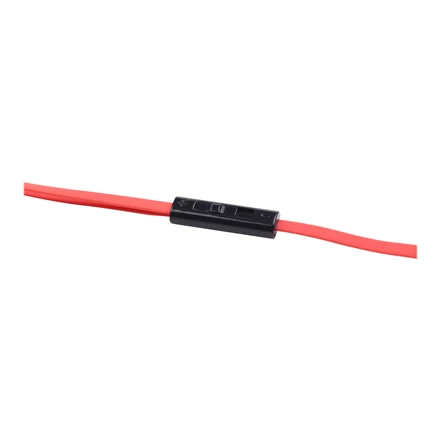 Gembird | Porto ausinės su mikrofonu ir garsumo valdymu su flat kabelis | Su mikrofonu | 3.5 mm | Raudona/Juodas
