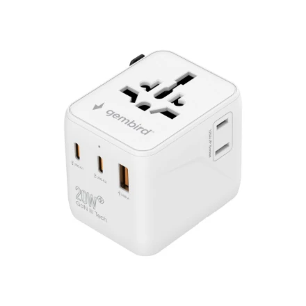 Gembird kelioninis adapteris su USB-C ir USB-A jungtimis