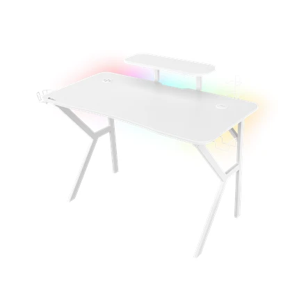 Žaidimų stalas Genesis Holm 320 RGB Gaming Desk, Baltas