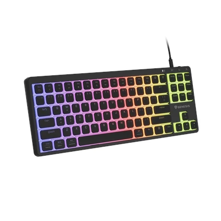Klaviatūra žaidimams Genesis Thor 430 TKL Outemu Silent Rožinė su laidu mechaninė su pašvietimu juoda Hot-Swap Slim