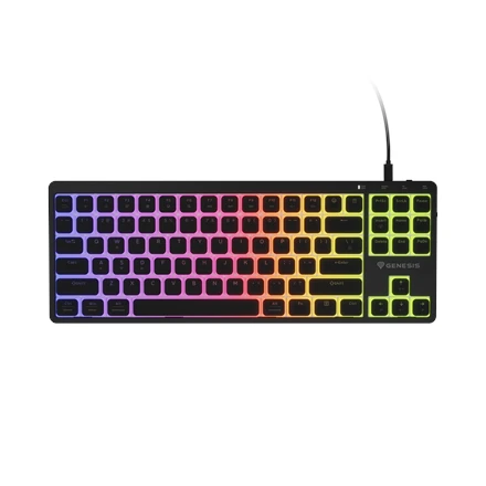 Klaviatūra žaidimams Genesis Thor 430 TKL Outemu Silent Rožinė su laidu mechaninė su pašvietimu juoda Hot-Swap Slim
