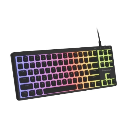 Klaviatūra žaidimams Genesis Thor 430 TKL Outemu Silent Rožinė su laidu mechaninė su pašvietimu juoda Hot-Swap Slim