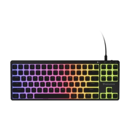 Klaviatūra žaidimams Genesis Thor 430 TKL Outemu Silent Rožinė su laidu mechaninė su pašvietimu juoda Hot-Swap Slim