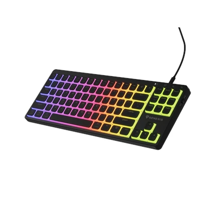 Klaviatūra žaidimams Genesis Thor 430 TKL Outemu Silent Rožinė su laidu mechaninė su pašvietimu juoda Hot-Swap Slim