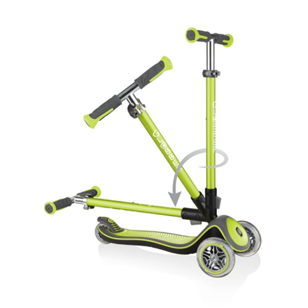 GLOBBER paspirtukas Elite Deluxe Lights, laimo žalios spalvos, 444-406