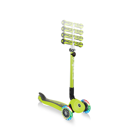 GLOBBER paspirtukas Go Up Deluxe Lights, žalios spalvos, 646-106