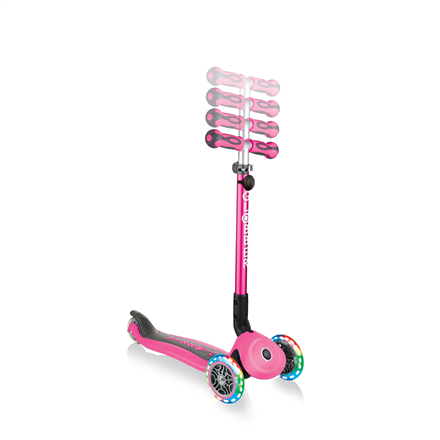 GLOBBER paspirtukas Go Up Deluxe Lights, rožinės spalvos, 646-110