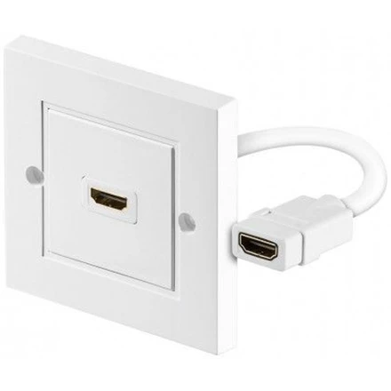 Baltas HDMI sieninis lizdas su prailginimo laidu
