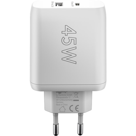 „Goobay“ | USB-C PD dvigubas greitasis įkroviklis (45 W) | 65412