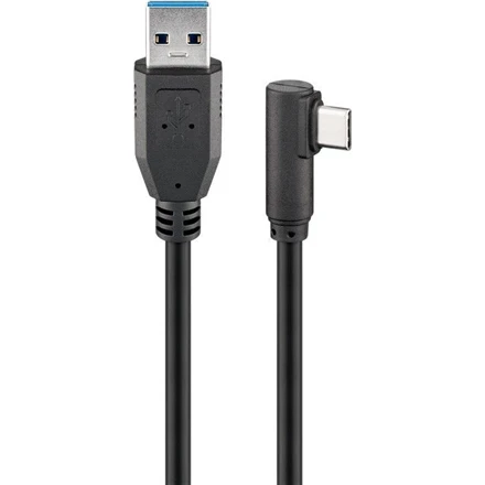 Goobay Cable, 90° 66502 Juodas, USB-C Male, USA 3.0 Male (Type A)