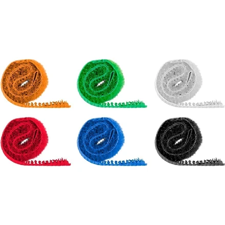 Goobay Cable management set with hook-and-loop fastener (17cm) 70350 mėlynas, žalias, oranžinis, red, juodas, baltas