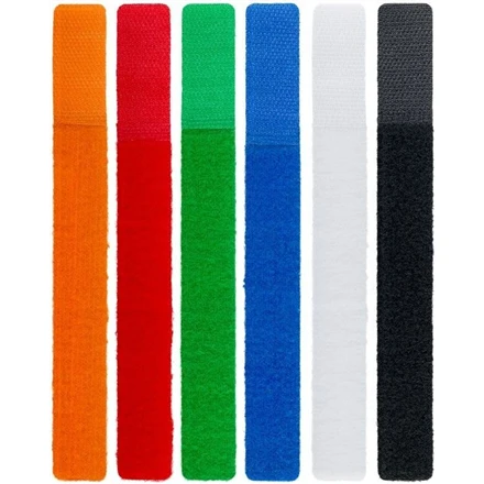 Goobay Cable management set with hook-and-loop fastener (17cm) 70350 mėlynas, žalias, oranžinis, red, juodas, baltas