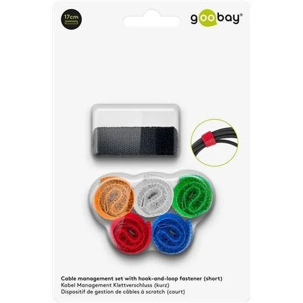 Goobay Cable management set with hook-and-loop fastener (17cm) 70350 mėlynas, žalias, oranžinis, red, juodas, baltas