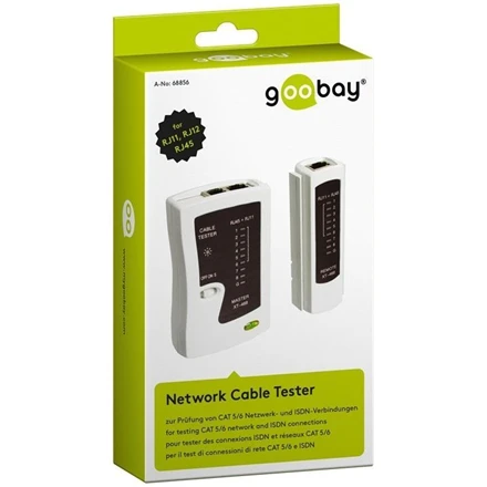 Goobay | Tinklo kabelio testeris 68856 | Juodas/Baltas