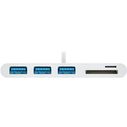 Goobay USB-C kelių prievadų adapteris prie 3x USB-A, kortelių skaitytuvas | 62097