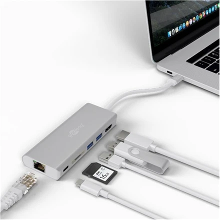 Goobay Apvalus | USB-C Premium kelių prievadų dokas | 76788