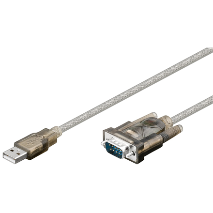 „Goobay“ | USB nuoseklusis RS-232 keitiklis, permatomas | 68875 | USB 2.0 kištukas (A tipo) | D-SUB/RS-232 kištukas (9 kontaktų)