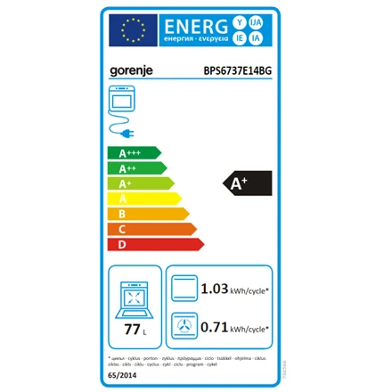 Gorenje | Orkaitė | BPS6737E14BG | 77 L | Daugiafunkcis | Pirolizė | Elektroninė | Garų funkcija | Aukštis 59,5 cm | Plotis 59,5 cm | Judėja