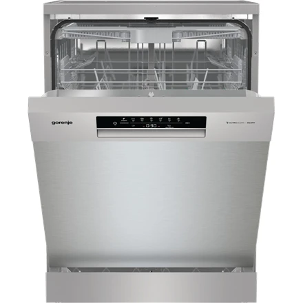 Indaplovė Gorenje GS643E90X | Pastatoma | Plotis 59.9 cm | 6 programos | E klasė| Ekranas | AquaStop funkcija | Sidabrinė