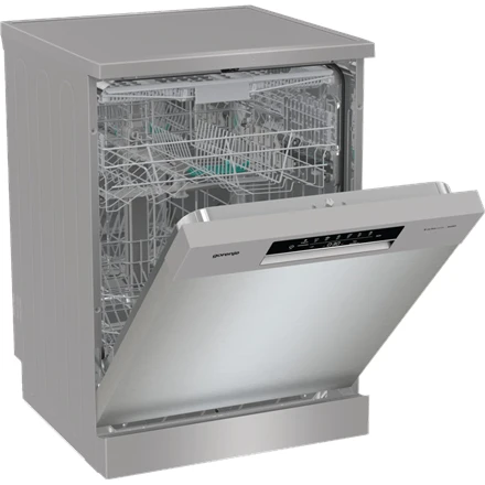 Indaplovė Gorenje GS643E90X | Pastatoma | Plotis 59.9 cm | 6 programos | E klasė| Ekranas | AquaStop funkcija | Sidabrinė