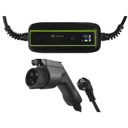 Green Cell EV16 įkrovimo laidas su LCD ekranu
