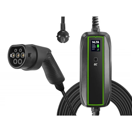 Wallbox Žalias Cell Žalias Cell | EV16 | GC EV PowerCable 3.6kW Schuko Type 2 mobilusis įkroviklis elektromobiliams ir Plug-In hibridams įkrauti | 3,6 kW | 10/16 A | 6,5 m | Juodas