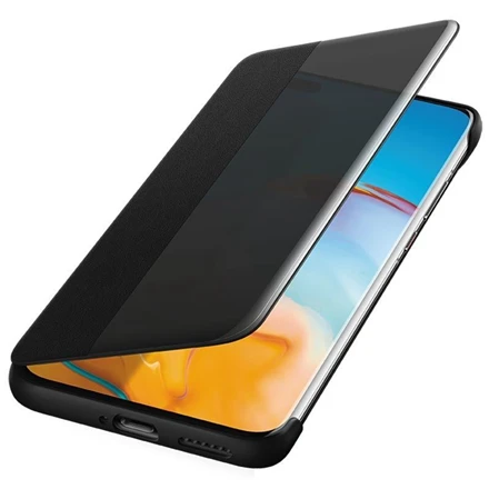 Dėklas Smart View Flip dangtelis, skirtas Huawei P40 Pro (Juodas)