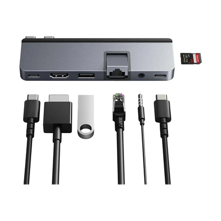 Targus Hiper | HyperDrive DUO PRO 7-in-2 USB-C šakotuvas, skirtas MacBook Air / Pro 2016-2020 | Ethernet LAN (RJ-45) jungtys 1 | HDMI jungtys kiekis 1