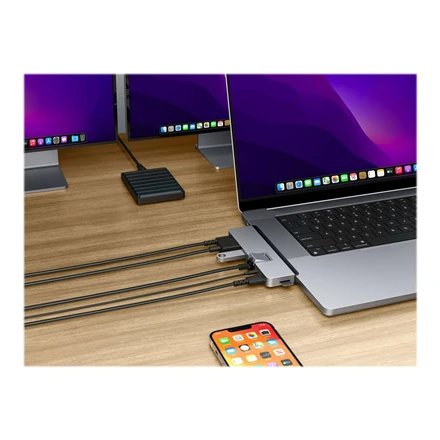 Targus Hiper | HyperDrive DUO PRO 7-in-2 USB-C šakotuvas, skirtas MacBook Air / Pro 2016-2020 | Ethernet LAN (RJ-45) jungtys 1 | HDMI jungtys kiekis 1