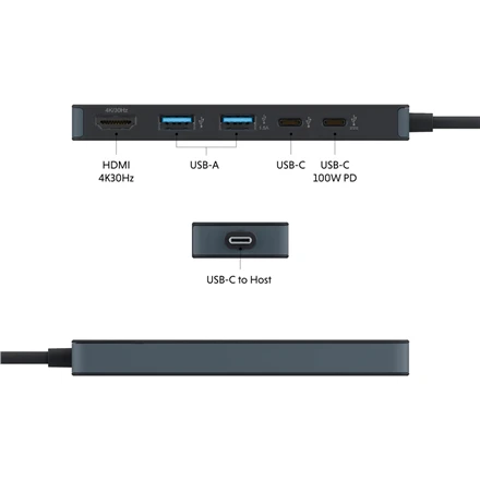 Targus „Hyper HyperDrive Flex“ 5 prievadų USB-C šakotuvas | HD4101BKGL | HDMI jungtys kiekis: 1