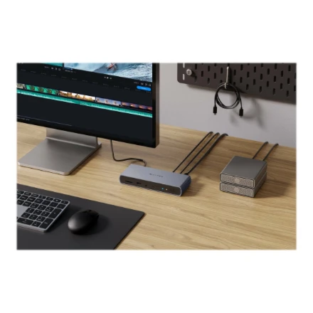 „Hyper | HyperDrive Thunderbolt 4“ prijungimo stotelė | HDTB4D-EU | Ethernet LAN (RJ-45) jungtys: 1 | HDMI jungčių kiekis: 1
