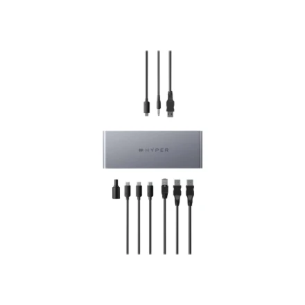 „Hyper | HyperDrive Thunderbolt 4“ prijungimo stotelė | HDTB4D-EU | Ethernet LAN (RJ-45) jungtys: 1 | HDMI jungčių kiekis: 1