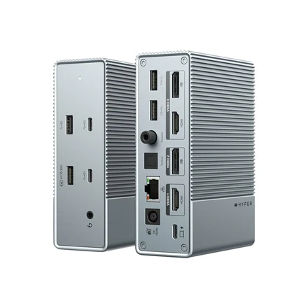 Hiper | HyperDrive Universal GEN2 15-in-1 USB-C triguba vaizdo prijungimo stotis, skirta įrenginiams su MST | Ethernet LAN (RJ-45) jungtys 1 | DisplayPorts kiekis 2 | HDMI jungtys 2 kiekis