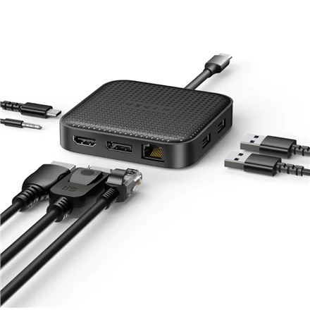 Targus Hiper | HyperDrive USB4 8K / Dvigubas 4K mobilusis dokas su 100 W PD galia | Ethernet LAN (RJ-45) jungtys 1 | DisplayPorts kiekis 1 | HDMI jungtys kiekis 1