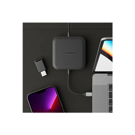 Targus Hiper | HyperDrive USB4 8K / Dvigubas 4K mobilusis dokas su 100 W PD galia | Ethernet LAN (RJ-45) jungtys 1 | DisplayPorts kiekis 1 | HDMI jungtys kiekis 1