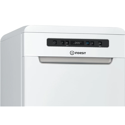 INDESIT Indaplovė | DSFO 3T224 C | Laisvai pastatoma | Plotis 45 cm | Vietų rinkinių skaičius: 10 | Programų skaičius: 9 | Energijos vartojimo efektyvumo klasė: E | Ekranas | Baltas
