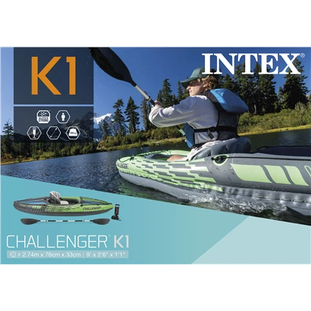 Oars Intex Challenger K1 Kayak, Žalias