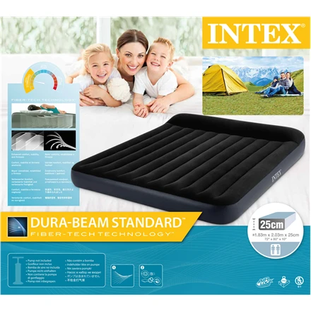 Intex Pripučiamas čiužinys su pagalvėle Dura-Beam Classic 183x203x25 cm #64144
