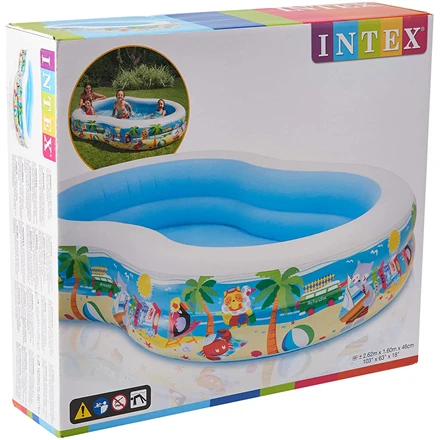Intex Laguna baseino ovalas, Baltas/Mėlyna, Amžius 3+, 255 x 160 x 46 cm