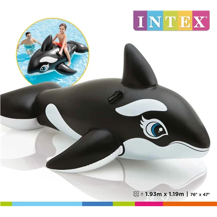Intex Lil' Whale Ride On Swimming Board Juodas/Baltas