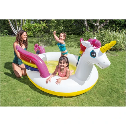 Amo Toys Pripučiamas baseinas INTEX MYSTIC UNICORN, 272x193x104cm, purškia vandenį 57441NP