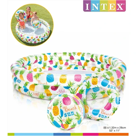 Intex Pineapple purslų baseino rinkinys 59469NP Pripučiamas, daugiaspalvis
