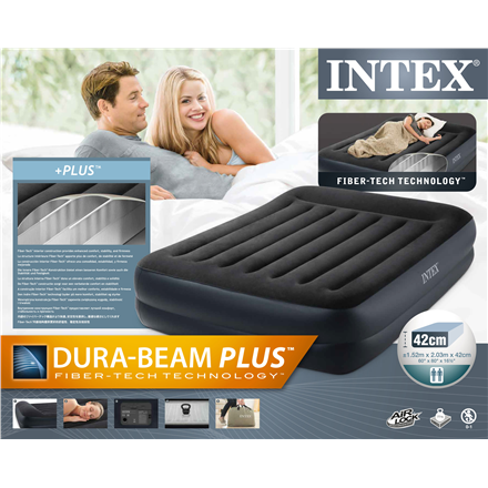 Pripučiamas čiužinys - lova INTEX Pillow Rest (Queen) Dura Beam 203x152x42 64124