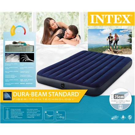Intex Queen Size Dura-Beam oro lova, 152x203x25 cm, Mėlyna