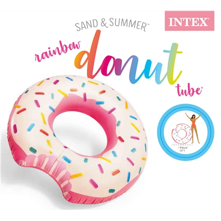 Pripučiamas žaislas INTEX Donut Tube, 107x99cm rožinis 56265NP