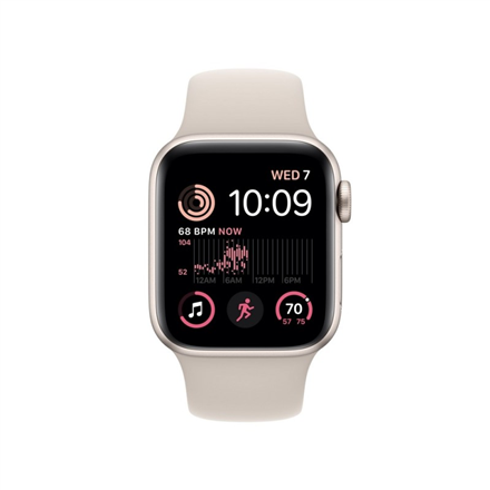 Išmanusis laikrodis Apple Watch SE (2nd Gen) GPS + Cellular, 40 mm, "Starlight" spalvos aliuminio korpusas su "Starlight" spalvos sportiniu dirželiu