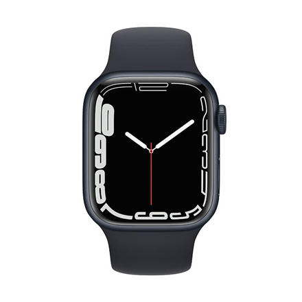 Išmanusis laikrodis Apple Watch Series 7 GPS + Cellular, 41mm, Mėlynos  spalvos aliuminio korpusas su pilkos spalvos silikoniniu dirželiu | Varle.lt
